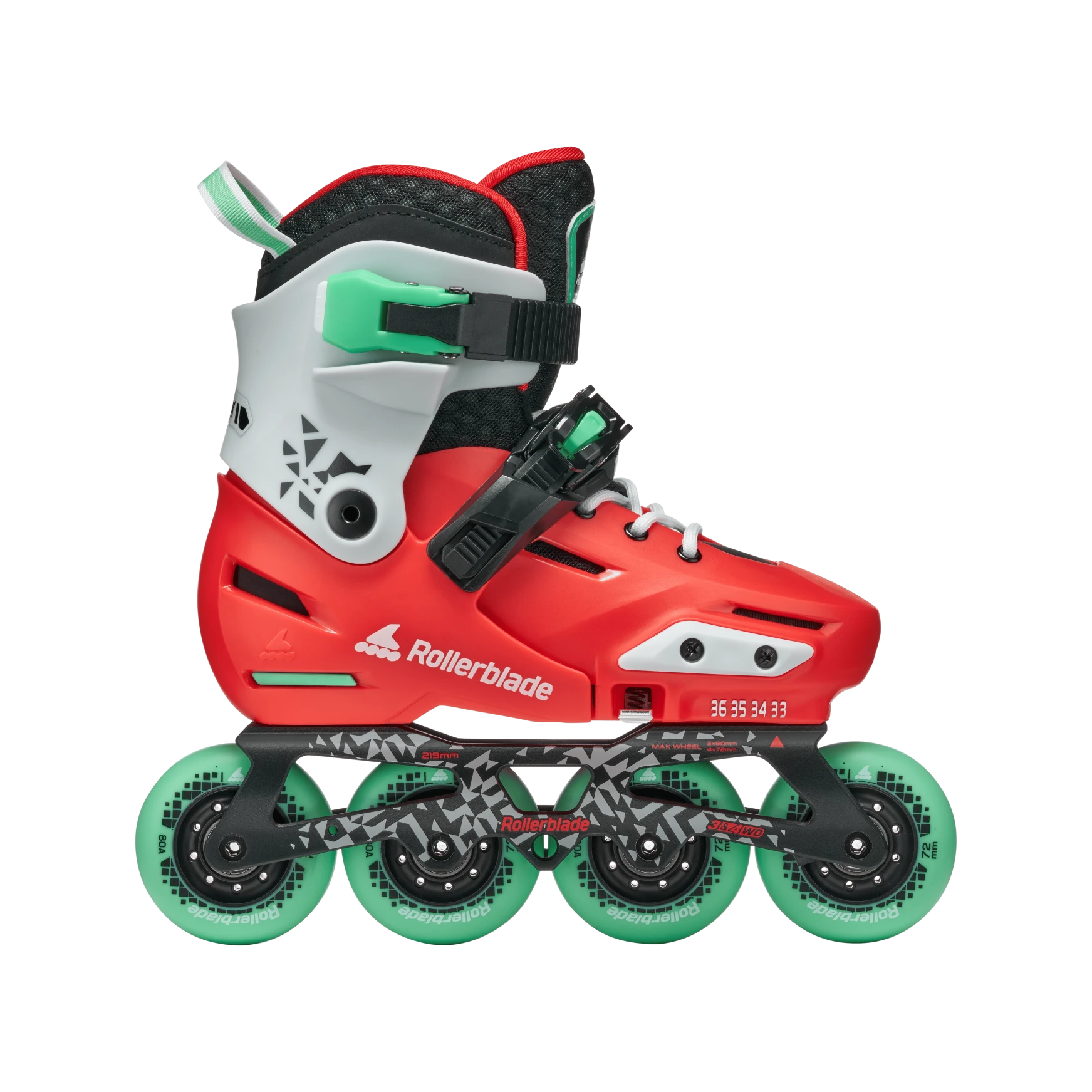 Rollerblade APEX - Kinderskate rot/minze – Bild 4